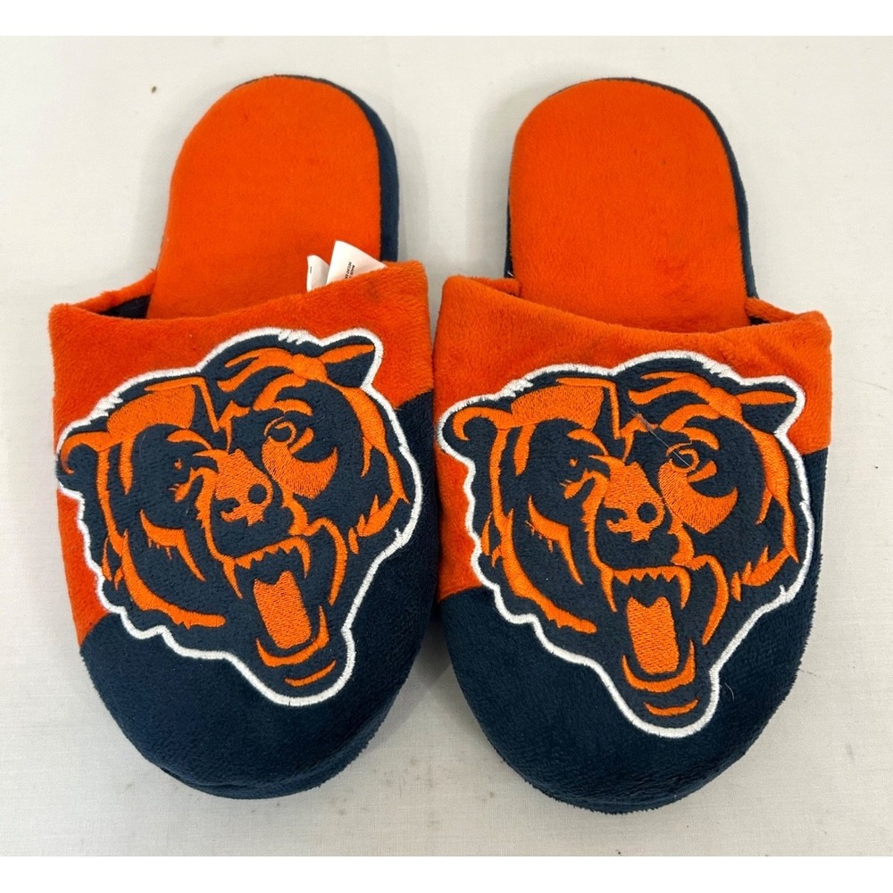 Forever Collectibles NFL Chicago Bears Slip One House Slipper Size S Orange Blue